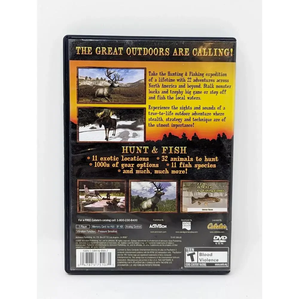 Cabela's Outdoor Adventures PS2 PlayStation 2 No Manulal Tested